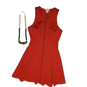 Bar lll•Women's Red Zip-Down-Front Dress